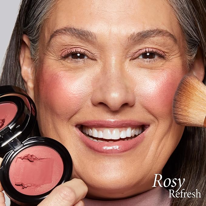 LAURA GELLER NEW YORK The Wonder Balm Cream Blush - Hydrating Weightless Subtle Hint of Color + Glow for Mature Skin - Vegan Squalane - Apply to Cheeks & Lips (03 Rosy Refresh)