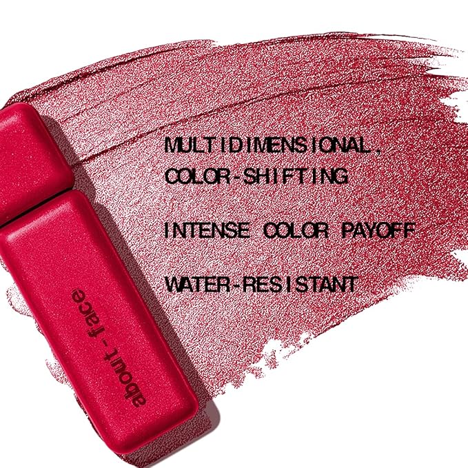 aboutface Fractal Glitter Eye Paint Cherie – Smudge-Proof, Long-Lasting Liquid Eyeshadow – Intense Sparkle with Mousse Texture – Vegan, Cruelty-Free – 0.13 oz (Hot Pink Red)