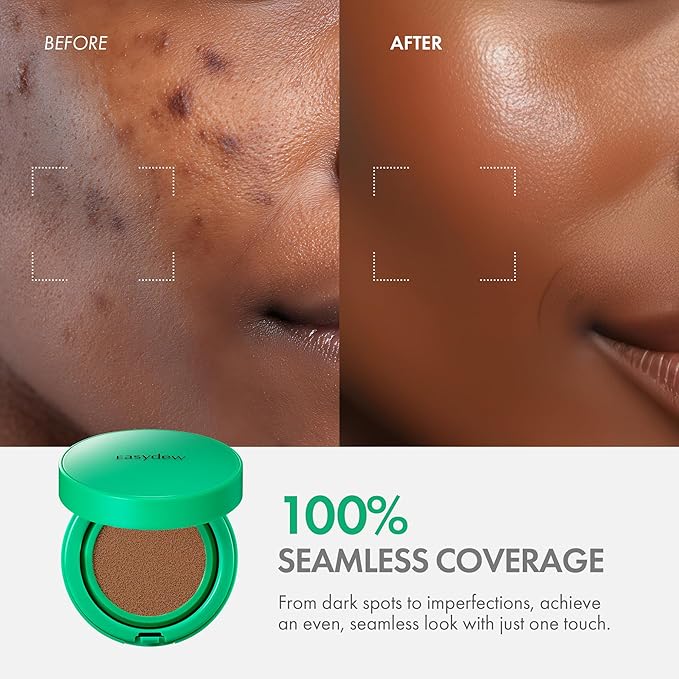 Easydew Mela B Toning Ampoule Cushion Refill - 2-in-1 Korean Skin Care & Face Beauty Makeup - Age-Defying Full Coverage Cushion Foundation with Niacinamide & Hyaluron-Vital C 0.45 oz (#27 Golden)