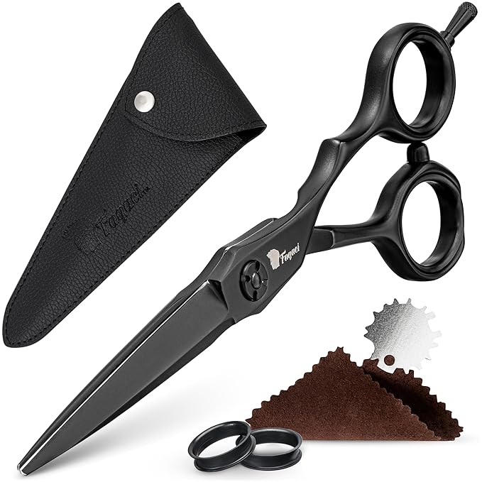 Fagaci Hair Scissors Professional 5” 440C Steel for Superior Precision, Extremely Sharp Blades Hair Cutting Scissors for Women & Men, Durable Sharpness Hair Shears for Hair Cutting, Barber Scissors