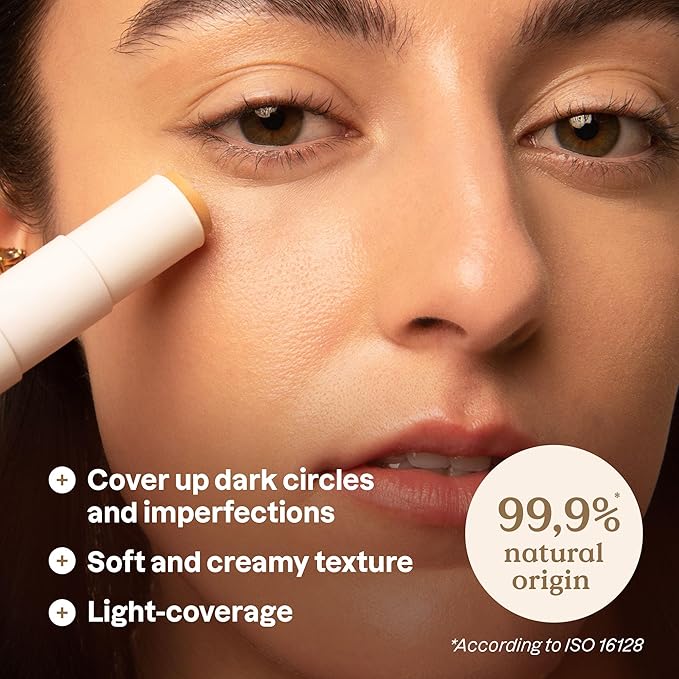 ATTITUDE Oceanly Light Coverage Under Eye Concealer Stick, Titanium Dioxide-Free, EWG Verified, Plastic-Free, Vegan & Cruelty-free Makeup, Dune, 0.2 Ounces