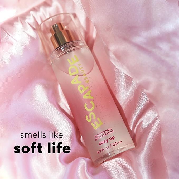 ESCAPADE BEAUTY Cozy Up Fragrance Hair and Body Mist (4.2oz) - Vanilla, Jasmine, Patchouli
