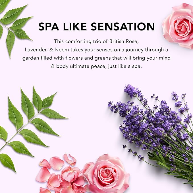 Botanic Hearth Relax And Renew Shower Set | Pack Of 3 Of Body Wash (British Rose,Lavender, Calendula Neem) 4 Fl Oz Each