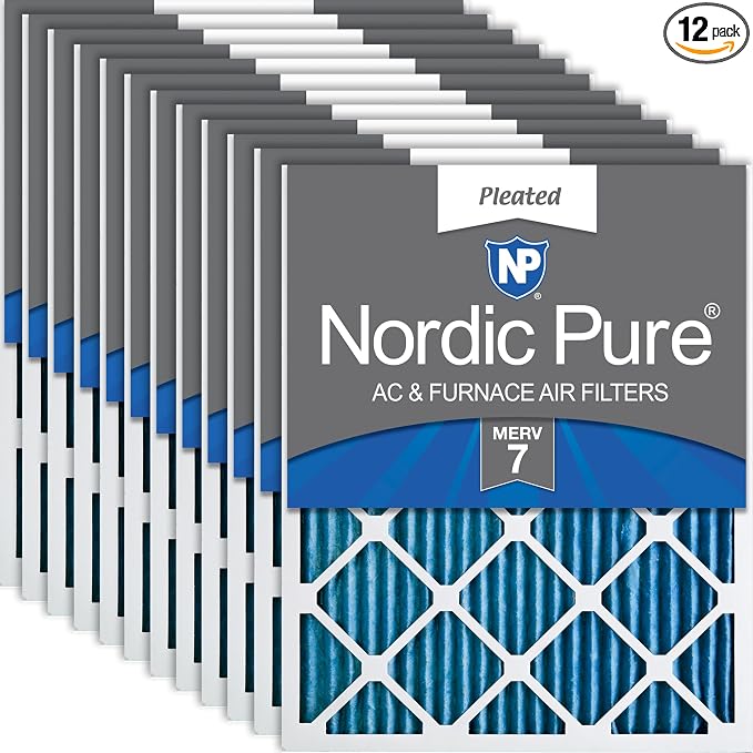 Nordic Pure 15x20x1 Pleated MERV 7 Air Filters 12 Pack by NordicPure