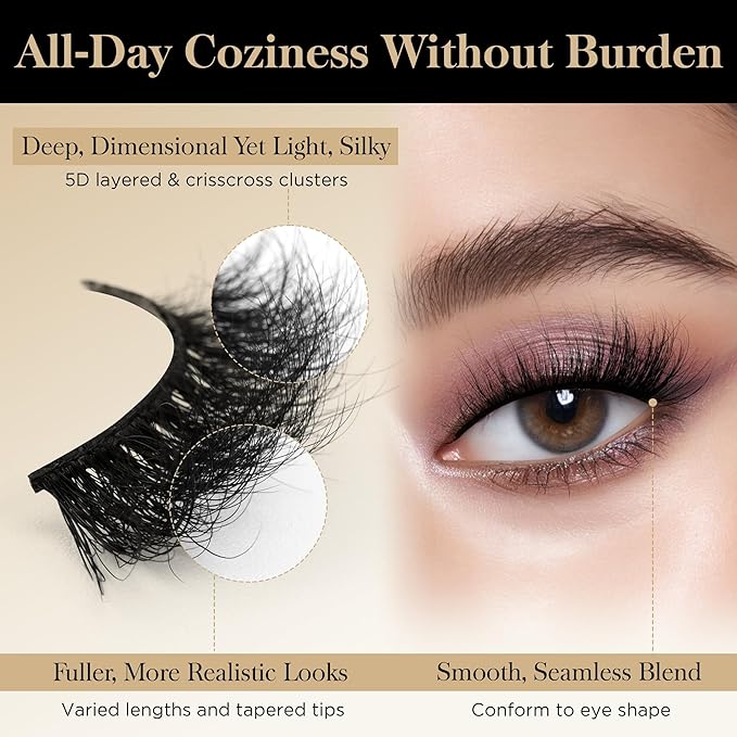Bepholan Fales Eyelashes Natural Look Mink Fake Eyelashes 3-Pack Soft Band Cat Eye Lashes Manga Eyelashes Fluffy,XMZ208