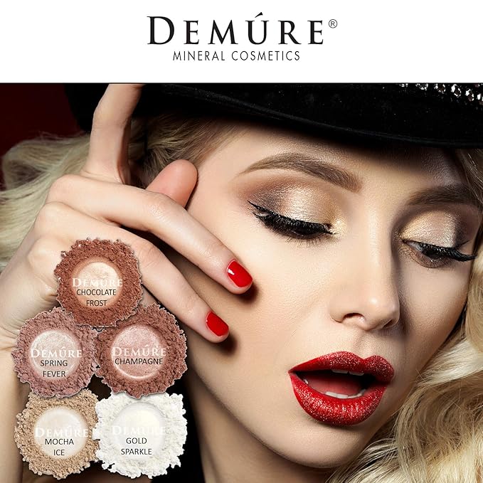 Demure Mineral Make Up Eye Shadow (Chocolate Frost), Shimmer Eyeshadow, Loose Powder, Glitter Eyeshadow, Eye Makeup, Professional Makeup