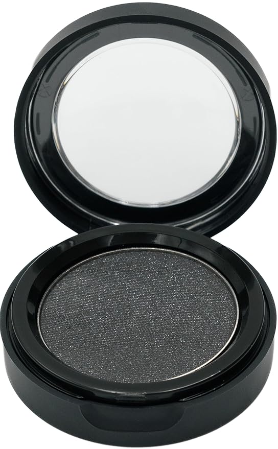 Marcasite Shimmering Glitter Black Onyx Chrome Dark Grey Pressed Powder Single Vegan Eyeshadow; Talc, Paraben & Cruelty Free