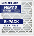 Filter King 17.5x17.5x2 Air Filter | 5-PACK | MERV 8 HVAC Pleated A/C Furnace by FilterKing