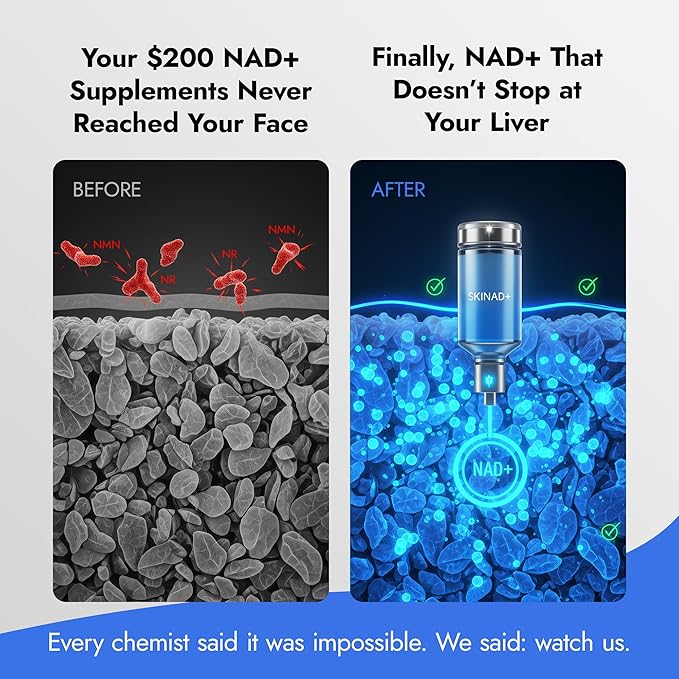 SKINAD+ NAD+ Serum for Face with Stabilized NAD+, Glutathione, CoQ10 and Niacinamide