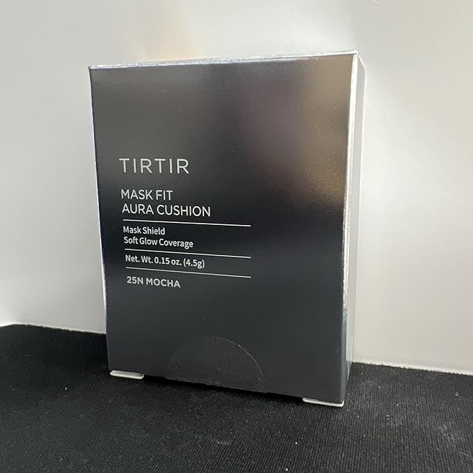 [*Mini Size*] TIRTIR Aura Glow Silver Cushion | Korean Cushion Foundation, (#25N Mocha, 0.15 Fl Oz)