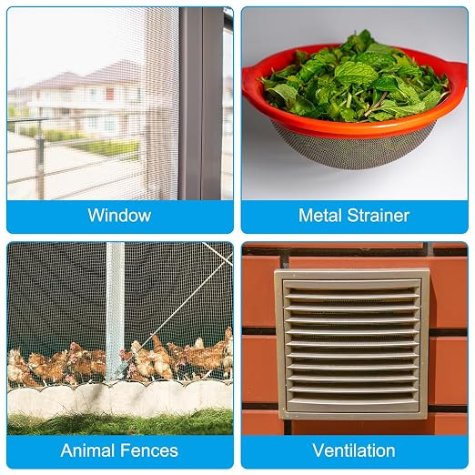 PATIKIL 40" L x 10" W Woven Wire Mesh, 16 Mesh 304 Stainless Steel Air Vent - Image 6