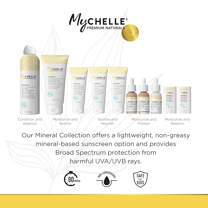 MyCHELLE Sun Shield Stick SPF 50 Tinted - Mineral Reef Safe Sunscreen for Face
