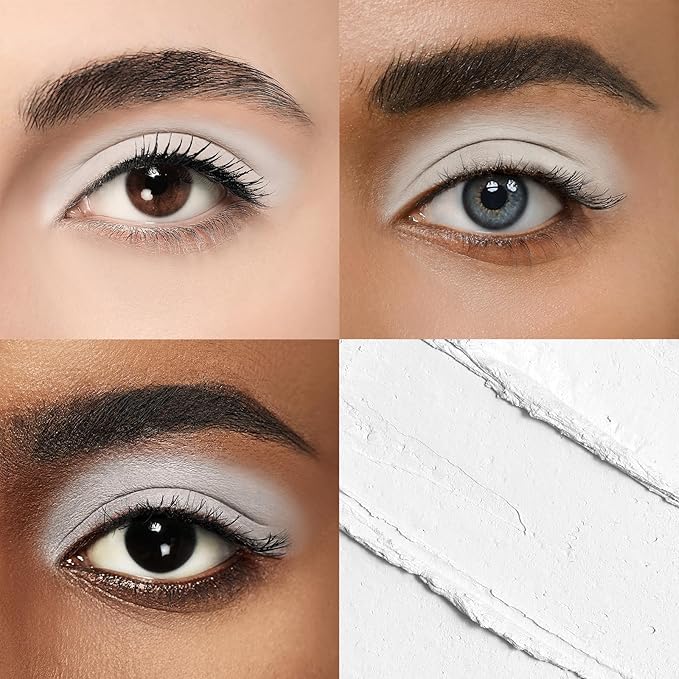 Longwear Cream Eye Shadow Sticks(64 Snowflake Matte), Smudge-Proof, Waterproof Eyeshadow,Silky Formula Glitter With Makeup Brush,Pure White