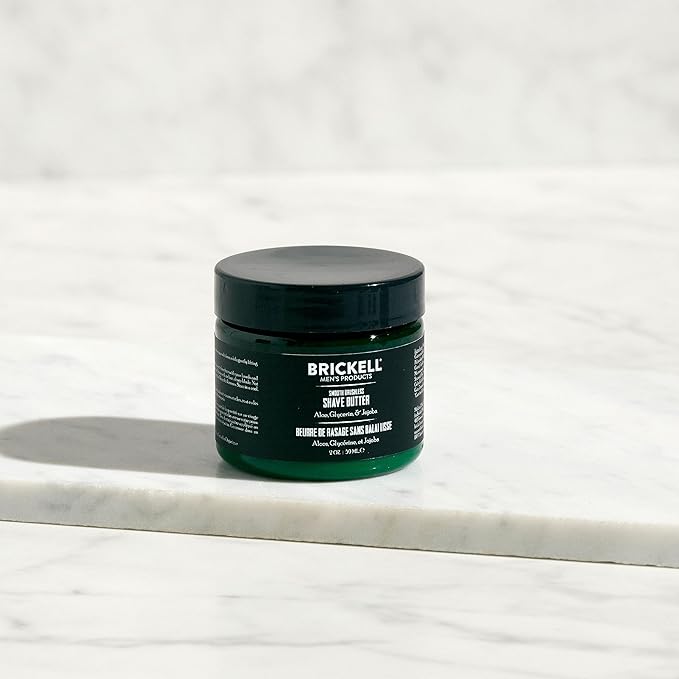 Brickell Men's Smooth Brushless Shave Butter for Men, Natural and Organic Smooth Shaving Butter to Fight Nicks, Cuts and Razor Burn, 2 Ounce, Unscented