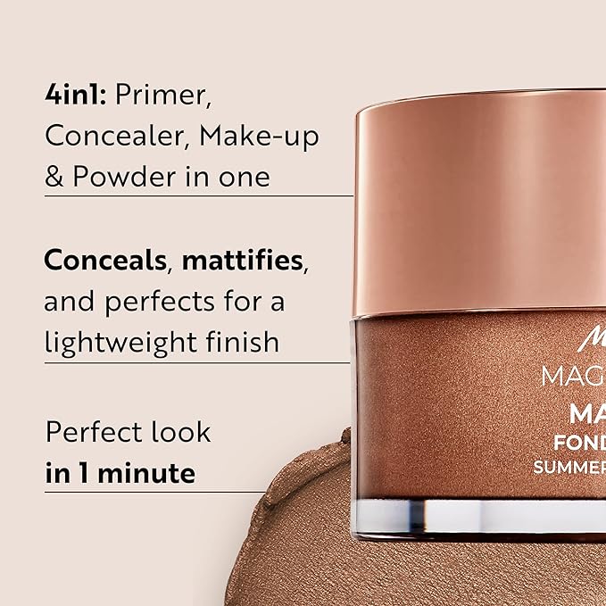 M. Asam Magic Finish Summer Teint Make-Up Mousse (1.01 Fl Oz) – 4in1 Primer, Foundation, Concealer & Powder With Buildable Coverage, Hides Redness And Dark Spots, Vegan, For Medium To Deep Skin Tones