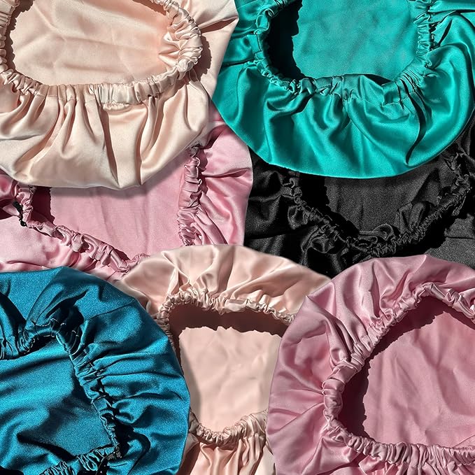 Satin Bonnet Silk Bonnet for Sleeping Women Double Layer Hair Bonnet Wrap Sleep Cap Gifts for Women Curly Hair