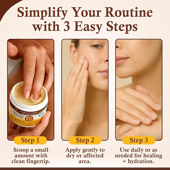 Sweet Bee Magic All In One Healing Organic Balm - Natural Skin Healing Cream, Beeswax Balm for Dry Skin, Face & Body Moisturizer - Certified Organic, All Natural Aid - 2 Jars (2oz Each,4oz Total)