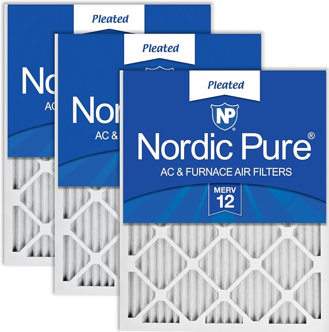 Nordic Pure 14x25x1 Pleated MERV 12 Air Filters 3 Pack by NordicPure
