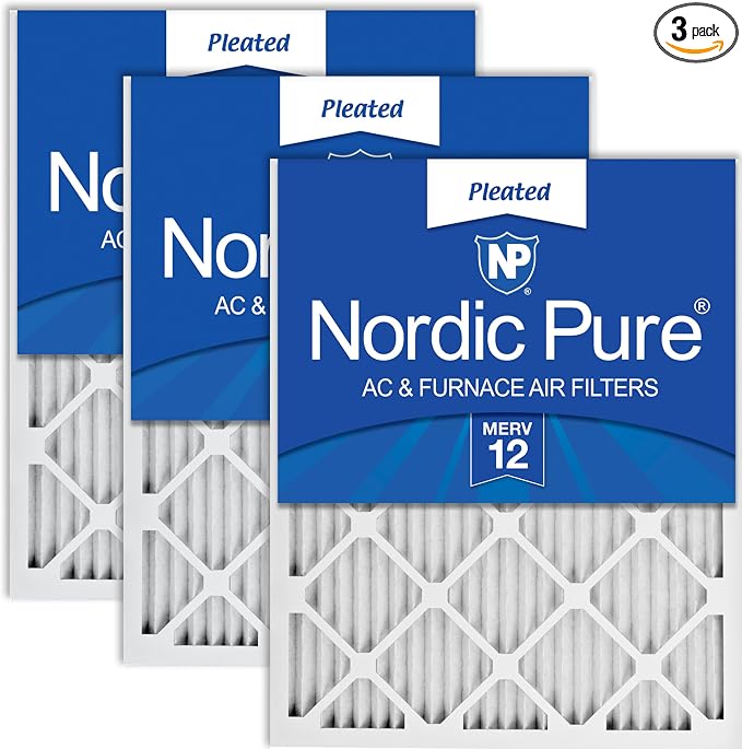 Nordic Pure 15x20x1 Pleated MERV 12 Air Filters 3 Pack by NordicPure