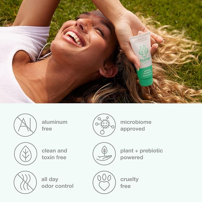 Hume Supernatural Invisible Whole Body Deo Balm - Full Body Protection - Aluminum Free, No Baking Soda - Anti-Chafing Odor Control - Clinically Tested on Sensitive Skin (Desert Bloom, 3-Pack)