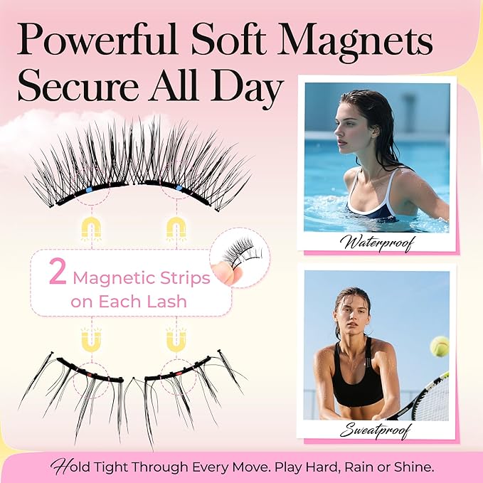 Bepholan Soft Magnetic Eyelashes, Reusable Magnetic Lashes with Applicator, Glue-free False Lashes without Eyeliner, Easy to Wear and Remove (RC24)