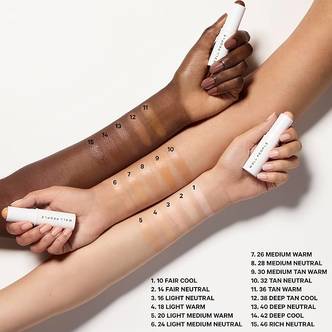 Well People Supernatural Complexion Stick Foundation + Concealer, Buildable, Light-to-Medium Coverage, Soft Matte Finish, Lightweight + Hydrating, Multi-Use, Vegan & Cruelty-Free, 42 Deep Cool