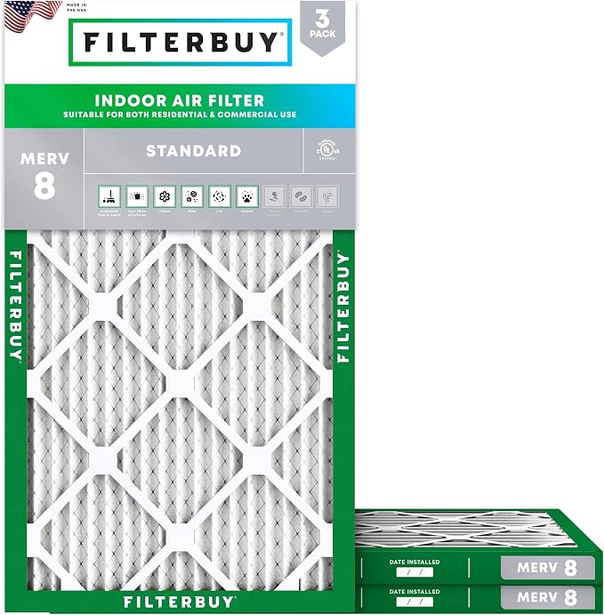 Filterbuy 18x28x1 Air Filter MERV 8 Essential Dust & Allergy Defense, by Filterbuy