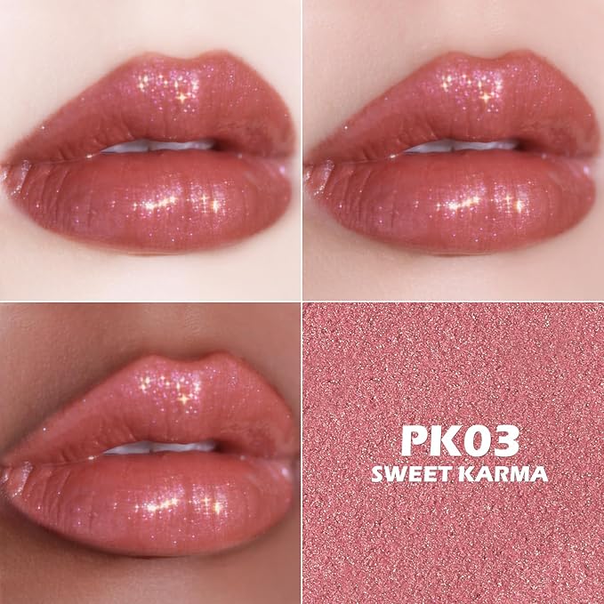 FOCALLURE Moisturizing Shiny Lipstick,Pearl Shimmery Finish,Hydrating Tinted Lip Balm with Creamy Texture,Long Lasting High Pigmented Lip Stain,Sweet Karma
