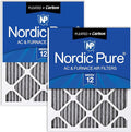 Nordic Pure 14x25x1 Furnace Air Filters MERV 12 Pleated Plus Carbon 2 Pack by NordicPure