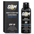 SLAM BeachMan Men's Scented Sunscreen Spray SPF 30 – Broad Spectrum Sun Screen for Face & Body, Water & Sweat Resistant Spray Sunscreen SPF 30, UVA/UVB Protection, Mens Sunblock