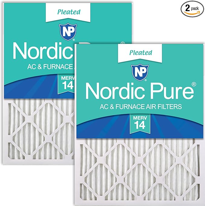 Nordic Pure 24x30x1 Pleated MERV 14 Air Filters 2 Pack by NordicPure