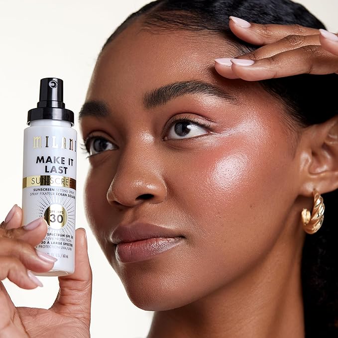Milani Sunscreen Setting Spray + Primer, Make It Last Sunscreen for Face- SPF 30 UVA & UVB Protection Antioxidant Rich Formula for Broad Spectrum Protection, Prime + Set + Protect, 2.02Fl. Oz - 2 Pack