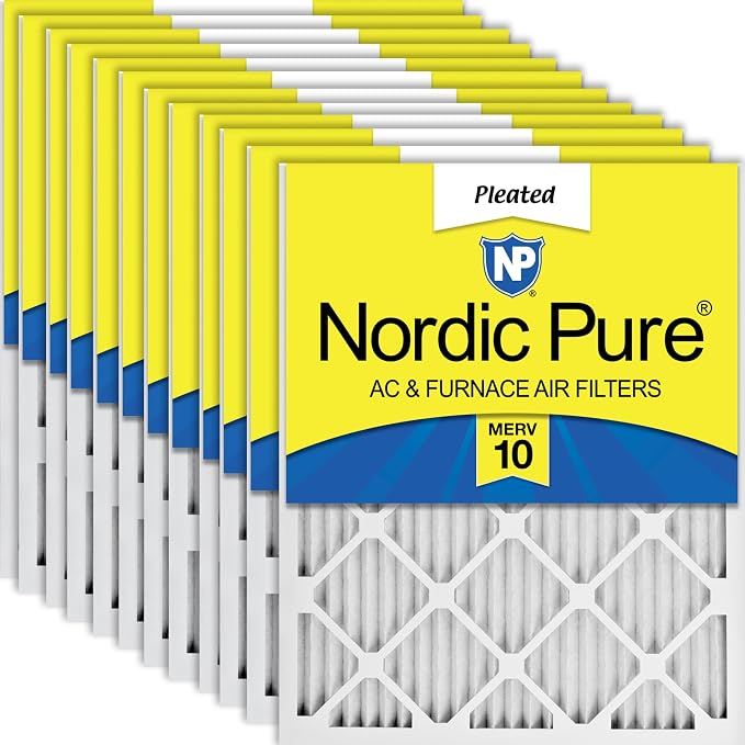 Nordic Pure 12x24x1 Pleated MERV 10 Air Filters 12 Pack by NordicPure