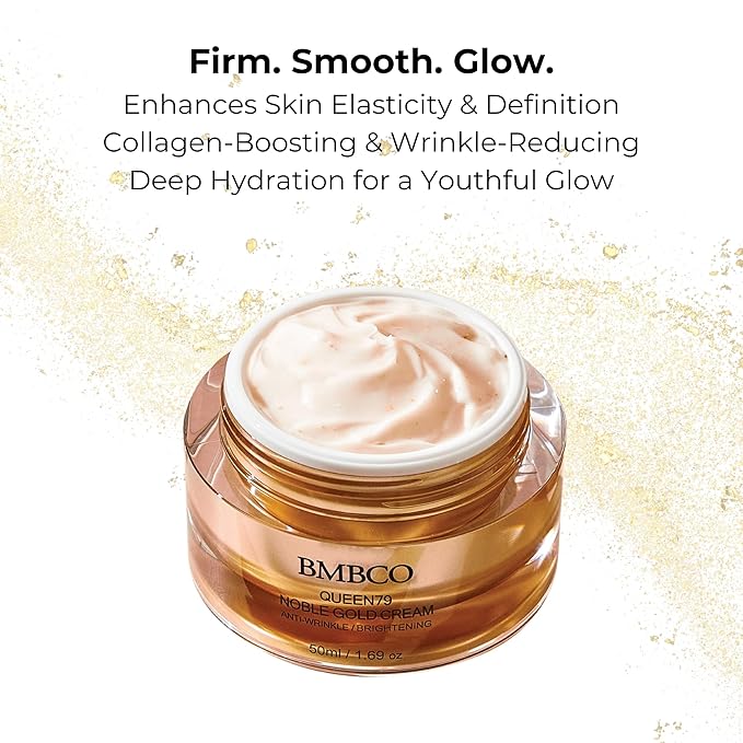 BMBCO 24K Gold Firming Cream – Anti-Aging Moisturizer with Collagen & Hyaluronic Acid | Wrinkle Repair for Face, Neck & Eyes | Korean Skincare – 50ml / 1.69 fl oz
