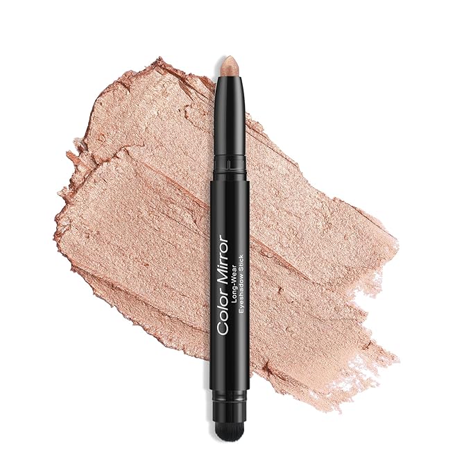 longwear cream eye shadow sticks(02 Rose Gold Shimmer),Smudge-Proof,Waterproof Eyeshadow,Silky Formula Glitter With Makeup Brush,Rose Gold Sheer Shimmer
