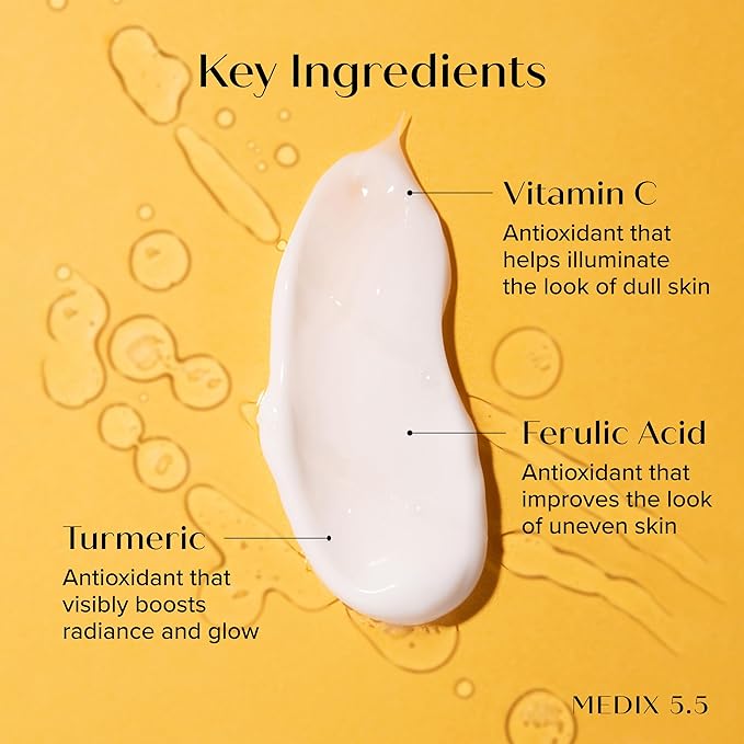 MEDIX 5.5 Vitamin C Cream Face Lotion & Body Lotion Moisturizer | Anti Aging Skin Care Firming & Brightening Cream Diminishes The Look Of Uneven Skin Tone, Age Spots, & Sun Damaged Dry Skin, 15 Fl Oz