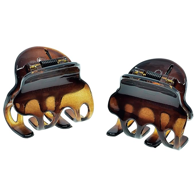 Camila Paris NV36 French Hair Clip for Women, Set of 2 Small Tortoise Girls Hair Claw Clips Fashion Durable Hair Accessories for Women, Luxury Ladies Strong Hold No Slip Grip Clamp, Made in France