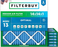 Filterbuy 14x14x1 Air Filter MERV 13 Optimal Smoke & Allergy Defense, by Filterbuy