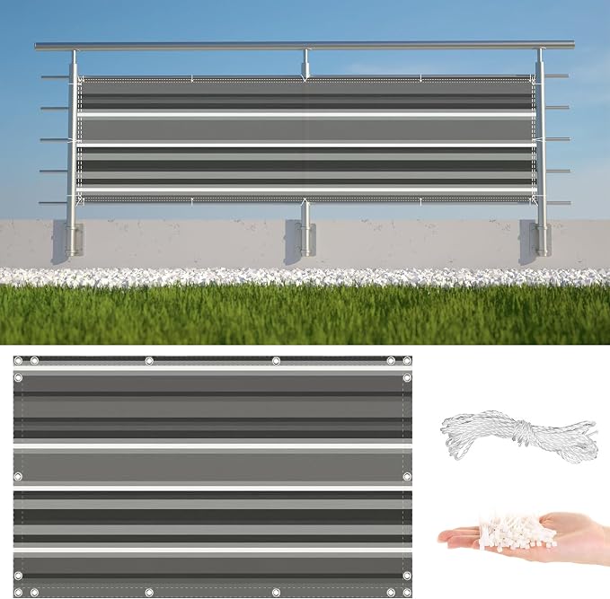Privacy Fence Screen 2.3' x 65.6' UV-Protection Wind-Resistant Outdoor Dog Fence by AYLFBFU