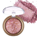 Baked Blush, Marbleized Blush for Cheeks, Shimmery Satin Finish Powder Blushes Palette, Buildable Color Natural Face Makeup Powder