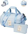 Birthday Gift for Grandkids, Girls Travel Duffle Bag, Kids Initial Overnight Bags with Shoe Compartment, Customized Weekender Bag with Makeup Pouch, Cute Present for Tween (Letter D)