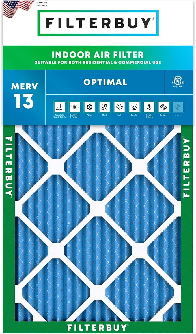 Filterbuy 10x20x1 Air Filter MERV 13 Optimal Smoke & Allergy Defense, by Filterbuy