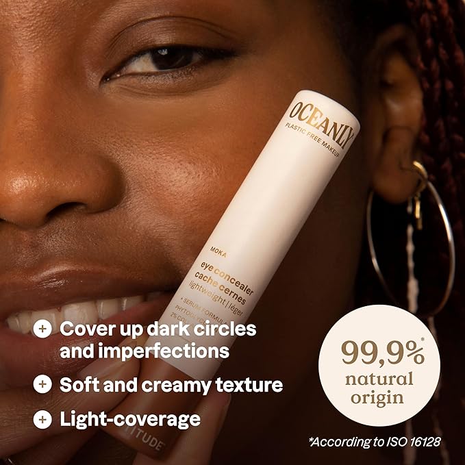 ATTITUDE Oceanly Light Coverage Under Eye Concealer Stick, Titanium Dioxide-Free, EWG Verified, Plastic-Free, Vegan & Cruelty-free Makeup, Moka, 0.2 Ounces