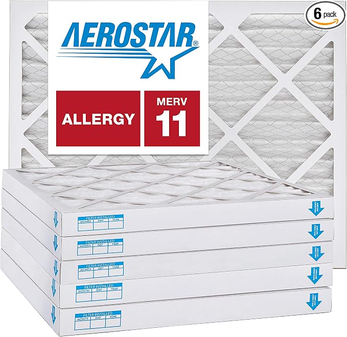 Aerostar 14x24x2 MERV 11, Pleated Air Filter, Box of 6, Made in the USA by AirFiltersDelivered
