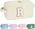 YOOLIFE White Makeup Bag Makeup Pouch - Travel Makeup Bag Makeup Bags for Women Travel Essentials Corduroy Makeup Bag Cute Makeup Bag Large Makeup Bag Personalized Friend Gifts Mom Gifts White R