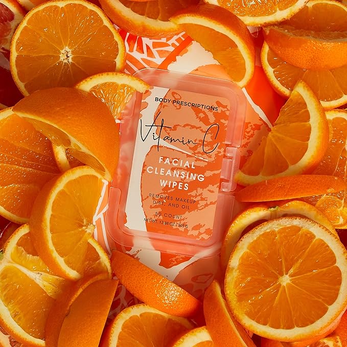 Body Prescription Makeup Cleansing Wipes - Gentle and Effective Face Wipes, 1 Count (Pack of 1), Vitamin C