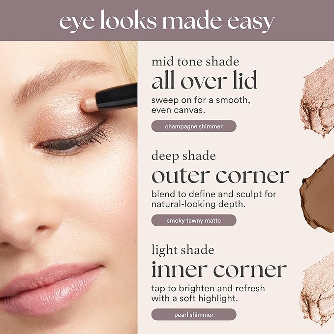 Julep Eyeshadow 101 Cream-to-Powder Waterproof Shadow Stick – Charcoal Matte – Long-Lasting, Crease-Proof, Dark Grey Matte Cream Eyeshadow with Built-in Smudger
