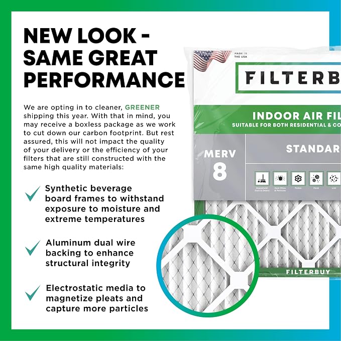 Filterbuy 8x20x1 Air Filter MERV 8 Essential Dust & Allergy Defense, - Image 3