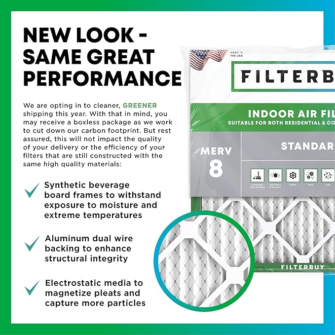 Filterbuy 21x22x1 Air Filter MERV 8 Essential Dust & Allergy Defense, - Image 3