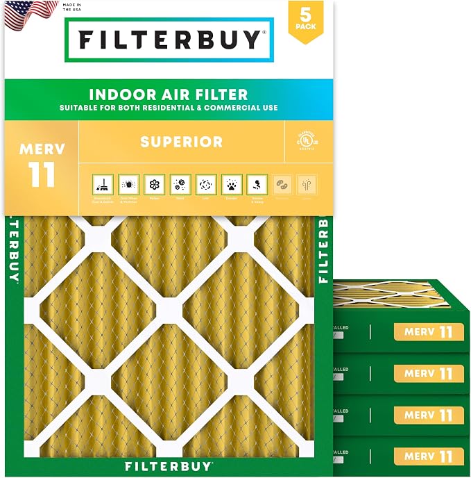 Filterbuy 20x22x2 Air Filter MERV 11 Superior Pet & Allergy Defense, by Filterbuy